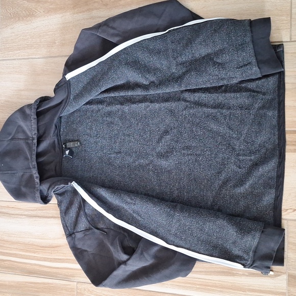 Adidas Gray Full Zip Hoodie with drawstring L - Picture 2 of 10